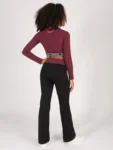 Pineapple Red Tape Girls Long Sleeve Crop Top