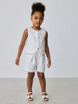 Baker by Ted Baker 2 Piece Broderie Waistcoat and Shorts Set