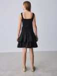Baker by Ted Baker Drop Waist Cotton Mix Tiered Black Dress