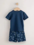 Blue Marl Short Pyjamas 3 Pack