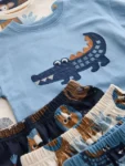 Blue/Ecru Safari Animal Short Pyjamas 3 Pack