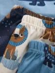 Blue/Ecru Safari Animal Short Pyjamas 3 Pack