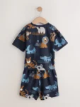 Blue/Ecru Safari Animal Short Pyjamas 3 Pack