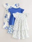 Blue floral Snuggle Short Pyjamas 3 Pack