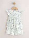 Blue floral Snuggle Short Pyjamas 3 Pack
