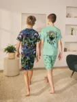 Green/Blue Minecraft Short Pyjamas 2 Pack