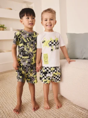 Black/White Batman Short Pyjamas 2 Pack