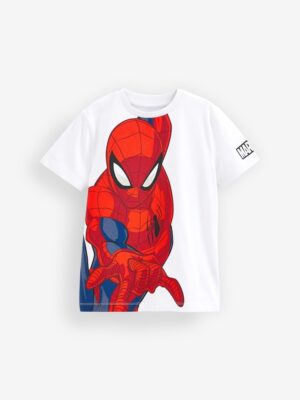 Spider-Man White Marvel Superhero Short Sleeve T-Shirt