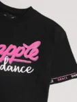 Pineapple Black Logo Girls Dance Crop T-Shirt