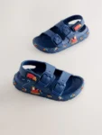 Navy Transport Double Buckle Ankle Strap EVA Sandals