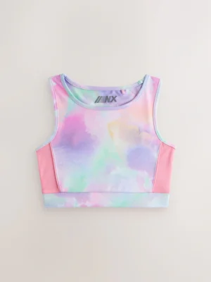 Pink/Lilac Abstract Sports Crop Top