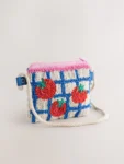 Red/Blue Beaded Tomato Cross-Body Bag