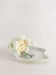 Ecru White Flower Novelty Plush Cross-Body Bag