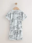 Blue/Grey Linear Print Short Pyjamas 3 Pack