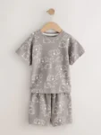 Blue/Grey Linear Print Short Pyjamas 3 Pack