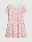 River Island Pink Floral Collar Flare Dress
