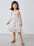 Baker by Ted Baker Linen Blend Floral Print Tiered Dress