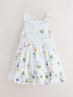Baker by Ted Baker Linen Blend Floral Print Tiered Dress