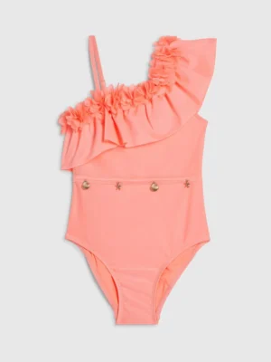 River Island Pink 3D Flower Asymmetric Swimsuit