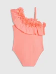 River Island Pink 3D Flower Asymmetric Swimsuit