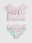 River Island Cream Under The Sea Frill Bikini