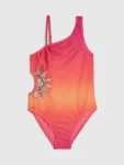 River Island Orange Ombre Sequin Sun Swimsuit