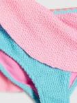 River Island Pink Bow Textured 3 Piece Bikini & Skirt Set