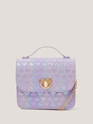 Monsoon Purple Rainbow Heart Satchel Bag