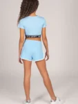 Pineapple Blue Tape Hem Crop T-Shirt