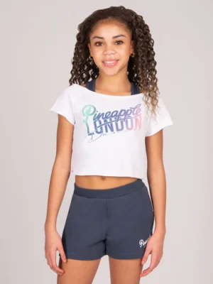 Pineapple White Retro Crop T-Shirt