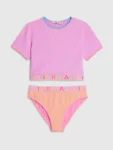 River Island Purple Logo Textured T- Shirt Bikini