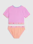 River Island Purple Logo Textured T- Shirt Bikini