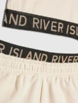River Island Cream Logo Tank & Runner Short Set