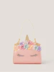 Monsoon Pink Flower Unicorn Clip Frame Bag
