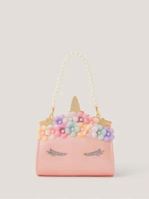Monsoon Pink Flower Unicorn Clip Frame Bag
