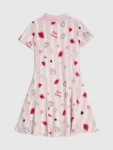 River Island Pink Stripe Lip & Hearts Print Polo Dress