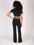 Pineapple Black Tape Hem Crop T-Shirt