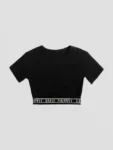 Pineapple Black Tape Hem Crop T-Shirt