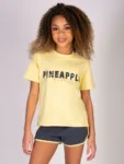 Pineapple Yellow Logo Girls Dance Crop T-Shirt