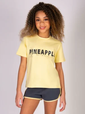 Pineapple Yellow Logo Girls Dance Crop T-Shirt