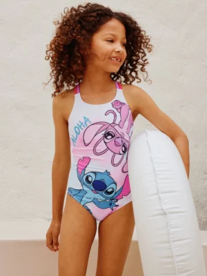 Blue Stitch Double Strap Swimsuit