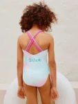 Blue Stitch Double Strap Swimsuit