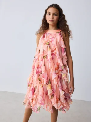 Baker by Ted Baker Floral Halter Waterfall Dress