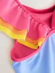 Little Bird by Jools Oliver Rainbow Swoosh Frill Strappy Swimsuit