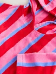 Pink/Red Stripe Slogan Towelling Poncho (3-16yrs)