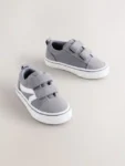 Grey Standard Fit (F) Touch Fastening Trainers