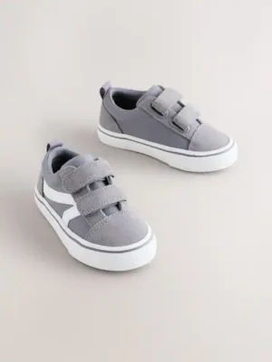 Grey Standard Fit (F) Touch Fastening Trainers