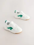 White/Green Standard Fit (F) Touch Fastening Elastic Lace