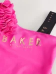 Baker by Ted Baker Fuchsia Pink 3D Floral One Shoulder Swimsuit