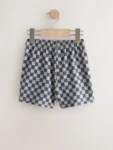 Charcoal Checkerboard Jersey Shorts